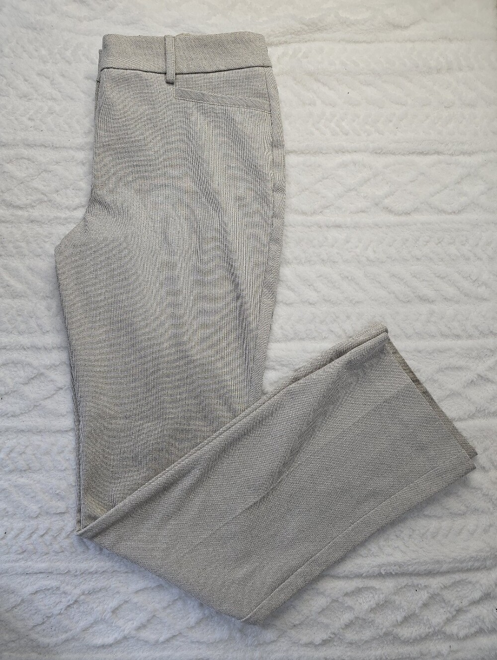 Express Columnist Dress Pants Beige Textured Barely Boot Mid Rise Office 10R